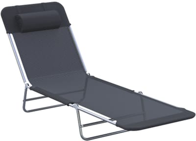Ligstoel Tuinligstoel Relaxligstoel 2-poots ligstoel Zwart opvouwbaar voor tuinterras & balkon