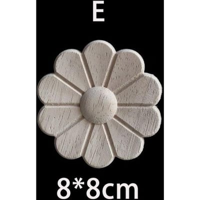Houten Bloem Appliques voor Meubels Antieke Onlays Lijstwerk Huisdecoratie Houtsnijwerk Decoratie Muur Houten Sticker Vintage Figuurtjes