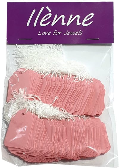 Ilènne - Kleine prijskaartjes met koord - 22x35 mm - 200 stuks - Roze - prijslabels - draadetiketten - hangetiket gekleurd