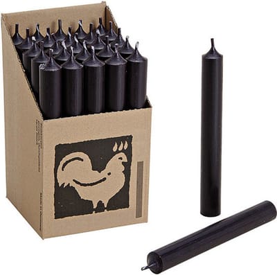 Hahn Dinerkaarsen - Zwart - 25x stuks - 18 cm - sfeer kaarsen - 7 branduren - kandelaar