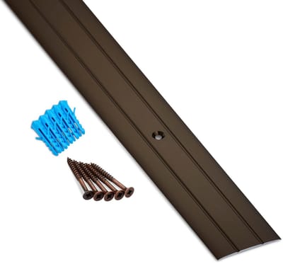 1 stuk Overgangsrail Cross van aluminium brons geanodiseerd 1000 x 37 x 2 mm Overgangsprofiel geperforeerd incl. bevestigingsset vloerrail