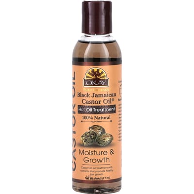 Oké Pure Naturals, Zwarte Jamaicaanse Ricinusolie, Hete Olie Behandeling, 6 oz (177 ml)