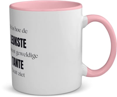 Akyol - dit is hoe de leukste en geweldige tanie uit ziet koffiemok - theemok - roze - Tante - cadeau tante - cadeau - verjaardag tante - 350 ML inhoud