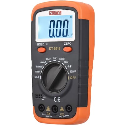 NJTY Digitale Capaciteitsmeter met LCD-achtergrondverlichting 600pF tot 100mF Hoge Nauwkeurigheid 6000 Counts