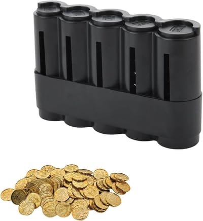 Muntenbox met vakken - Muntensorteerder organizer - Geld opbergen - Robuust kunststof design - 13 x 83 cm - Zwart