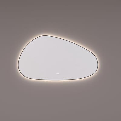 HIPP Design spiegel Organisch met Indirecte LED Rondom - Hoge Kant Links 100 x 60 x 3 cm - Spiegelverwarming - Kleurenwissel - Touch Dimmer
