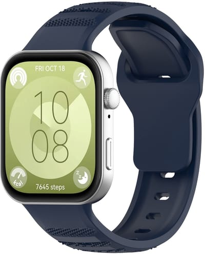 By Qubix - Siliconen Outdoor band - Donkerblauw - geschikt voor Huawei Watch Fit 5 / 4 / 3