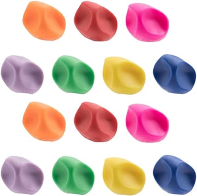 Dailygoods - Set met 14 corrigerende handgrepen, meerkleurig, schrijfhulp voor kinderen, orthopedisch gereedschap voor een goede grip