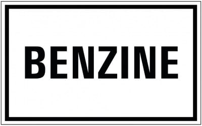 Benzine sticker 200 x 125 mm