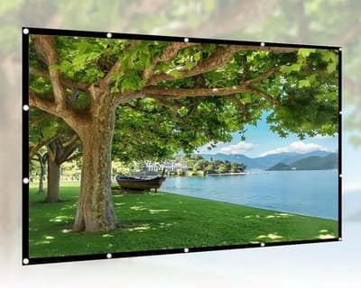 Projectiescherm Opvouwbaar - Filmscherm Draagbaar - Thuisbioscoop Ervaring - Dubbelzijdig Projectie - 100 Inch 16:9 - Wit