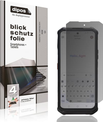dipos – Matte Privacy Screenprotector geschikt voor AGM G3 | Anti-Spy Beschermfolie