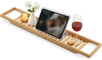 VH Supplies®Badplank - Badtafeltje - Badrekje - 74 cm - Bamboe