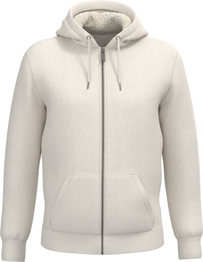 Native Spirit Ecologische uniseks sweater met rits en sherpavoering NS460 - Ivory - 3XL