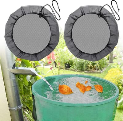 Dailygoods- Regentonnet 2 Stuks - Verstelbaar met Trekkoord - Weerbestendige Muggenbescherming - Bescherming tegen Bladeren/Insecten - PE Materiaal - Diameter 80 cm - Afdekking