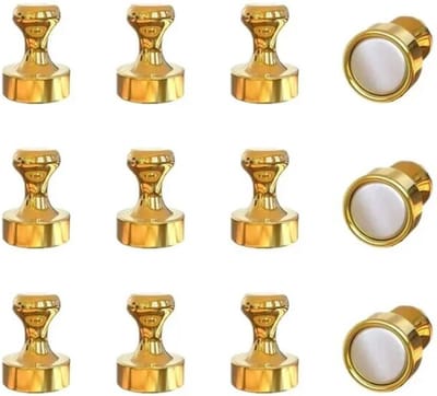 TLVX 10 stuks Sterke Pion Magneten Goud Kleur 12mm x 16mm / Magnetische haakjes erg sterk / Kracht N52 / Magneet Foto / Boodschappenlijst / Kantoor / Deurmagneet haak voor sleutels / Gouden Koelkast magneet / Magneetjes ophangen / Handdoekhaak