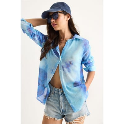 Gelaagde Bloemenprint Knopshirt