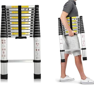 Telescopische ladder – Telescoopladder aluminium – Maximale hoogte 3,80 meter