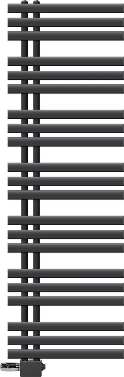 Badkamerradiator middenaansluiting 500x1600 mm antraciet met LuxeBath universele aansluitset