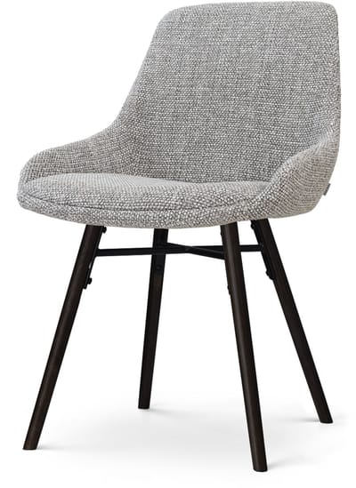 Nolon Nena-Isa Eetkamerstoel Grijs Blend - Zwart Houten Onderstel - Scandinavisch -Comfortabel - Stoffen