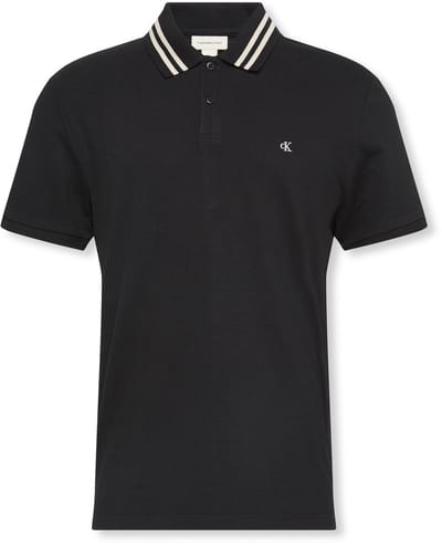 Calvin Klein Jeans Ss Monogram Pique Tipped Polo