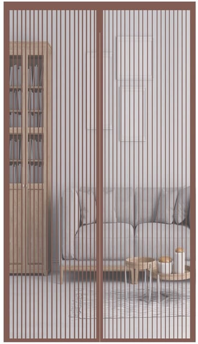 Magnetisch Horren voor Deur - 80x210 cm Zelfsluitend - Hoog Dichtheid Insectengaas - Zonder Boren - Bruin