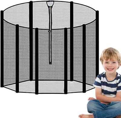 Trampoline Net - Veiligheidsnet Omheining - Veilig Spelen - UV- en Weerbestendig - 10 voet - Zwart