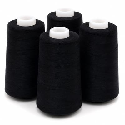 Polyester Overlockgaren – 4 Cones × 2700 m – Totaal 10.800 m – Zwart 500