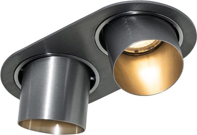 QAZQA installa - Moderne Inbouwspot - 6 stuks - L 18 cm - Gunmetal - Woonkamer | Slaapkamer | Keuken