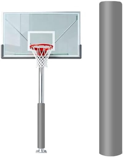 Basketbalstangafdekking - Paalbescherming - Veilige Sport - Weerbestendig Ontwerp - L70.8"xW19.7" - Grijs