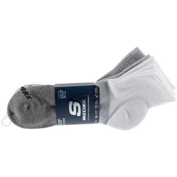 Skechers 3pk Mens Qtr Colorbloc Socks, Mannen, Grijs, Sokken, maat: 43-46