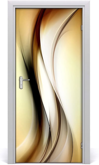 Tulup Deursticker - Golvende Abstractie Deurbehang - 95 cm x 205 cm - Groente Deursticker - Moderne Deur Sticker - Deursticker voor de Slaapkamer - Deurbehang Sticker