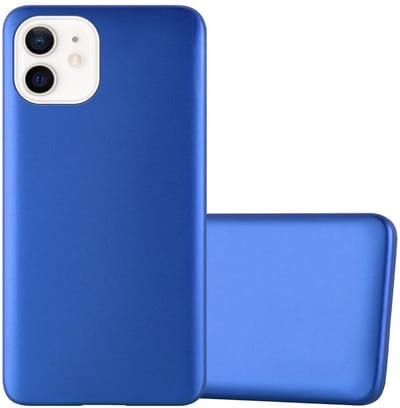 Cadorabo Hoesje geschikt voor Apple iPhone 12 MINI in METAAL BLAUW - Beschermhoes gemaakt van flexibel TPU silicone Case Cover