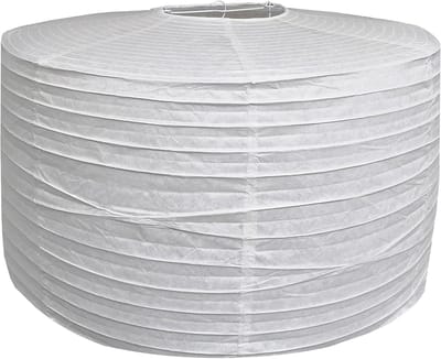 Papieren Lantaarn - Hangende Decoratie - Feestelijke Sfeer - Cilindrische Vorm - 18 Inch Diameter - Wit