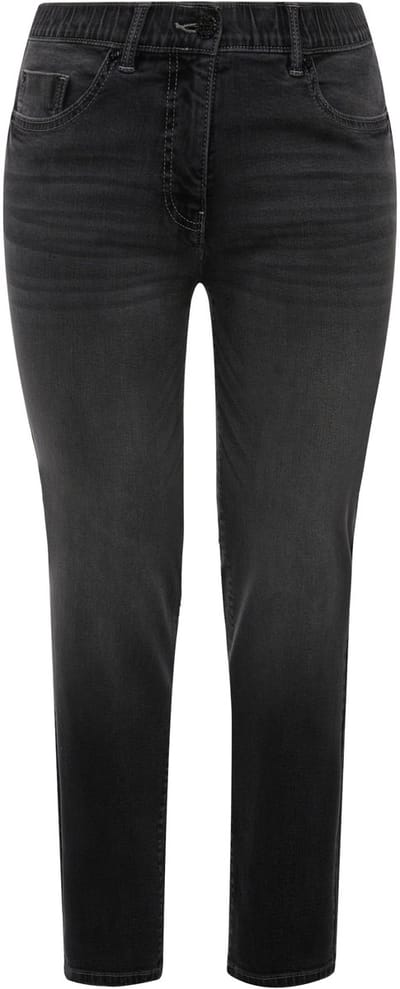 Ulla Popken - Dames - Push-up-jeans Sarah smalle pijpen stretch - Donkergrijs denim - Maat 21