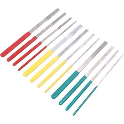 12 Stuks Platte Vijl Uitstekende Prestaties Comfortabel Handvat Hoge Hardheid Mini Vijlenset white