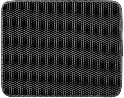 Ynkkvre-Kattenbakmat Dubbel Laag Honingraat – Waterdicht EVA Antislip – 30x45 cm – Zwart