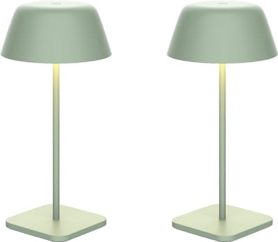 Luxus Europe - Tafellamp Paros - Set van 2 Groen - Draadloze Tafellamp Binnen & Buiten - Oplaadbaar - USB-C - Dimbaar - Warm Wit - Waterbestendig