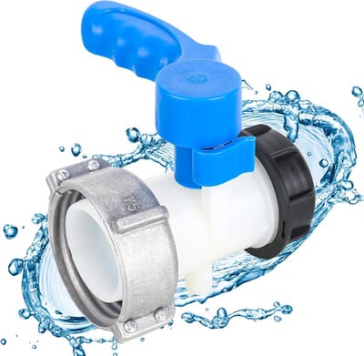SnelShoppen - IBC Water Tank Universele Adaptor met Uitlaat Controleklep voor 75mm Afvoertap - Ideaal voor Regenwateropvang, Tuin, Camping, Jerry Can,