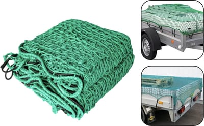 PD® Aanhangernet - 2,5 x 1,4 meter - Aanhangwagennetten - Aanhangwagennet - inclusief tas - Groen - Afdeknet met Elastisch Koord