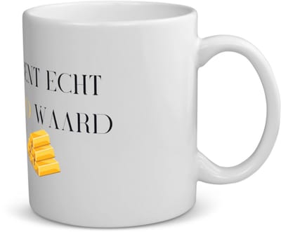Akyol - jij bent echt goud waard koffiemok - theemok - Collega - cadeau collega - cadeau - bedankt cadeau collega - 350 ML inhoud