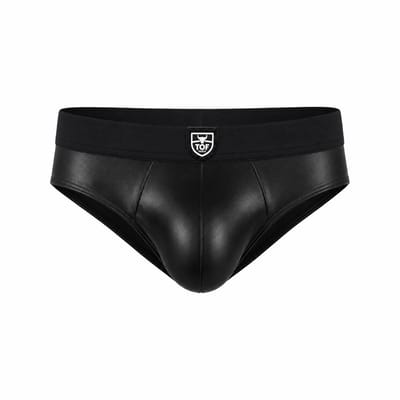 TOF Paris Fetish Brief Black/Black - MAAT XL - Erotisch Heren Ondergoed - Slip voor Man - Sexy mannen Slip