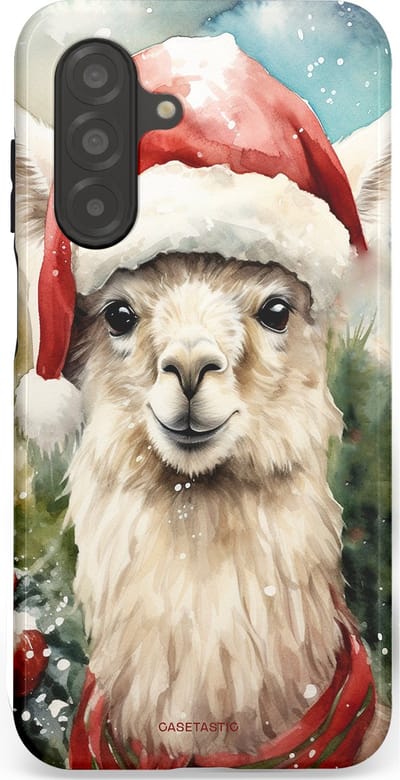 Casetastic hoesje geschikt voor Samsung Galaxy A26 - Dubbellaagse bescherming - Kerst Lama - Fashion Case - Taupe Lichtgrijs Donkergrijs Saliegroen