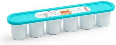 Forte Plastics Grote ijsblokjes/ijsklontjes vormen - met deksel - kobalt blauw - 30 x 6 cm - XXL