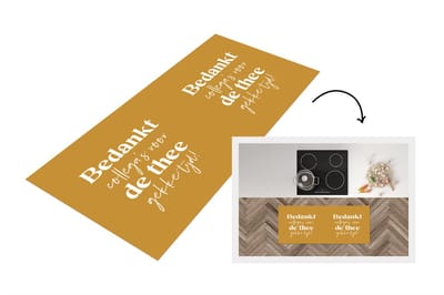 Keukenloper - Loper keuken - Afscheidscadeau - Collega - Goud - 120x50 cm - Keukenloper vinyl