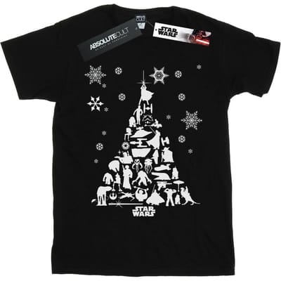 Star Wars Heren Kerstboom T-Shirt (Zwart)