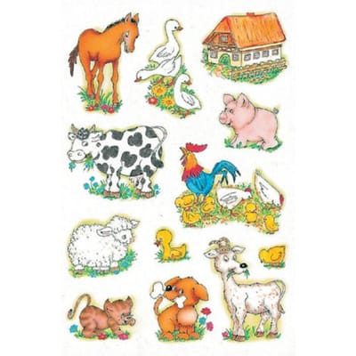 Huismerk Herma 5419 Etiket Boerderij Dieren - Pakje met 3 velletjes stickers