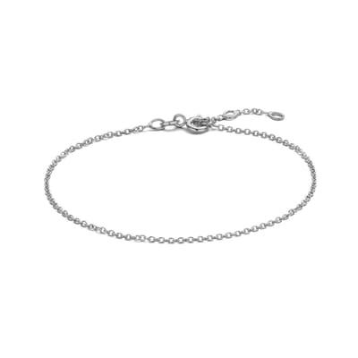 New Bling 9NBG-CH001W-18 Witgouden Armband - 1,3mm - Jasseron - 16+1+1cm - 14 Karaat - Goud