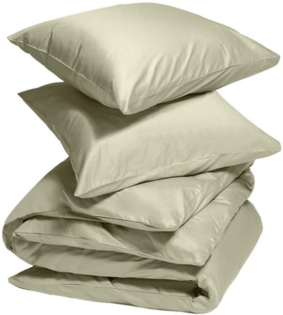 Yumeko dekbedovertrek katoensatijn light olive 200x220 + 2/60x70 - Bio, eco & fairtrade