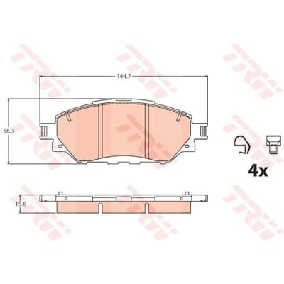 Remblokset TRW GDB2196, voor