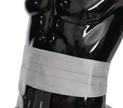 Dolce & Gabbana Grijze Mannen Taille Riem 100% Zijde Cummerbund